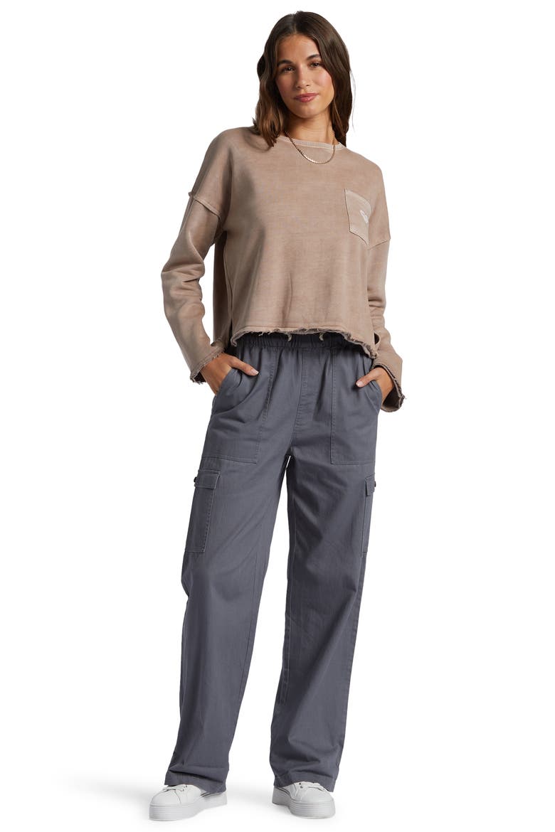 Doheny Crop Sweatshirt, Alternate, color, ROOT BEER