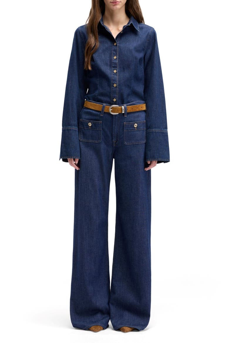 Lotta Tailorless High Waist Wide Leg Jeans, Alternate, color, HALONA