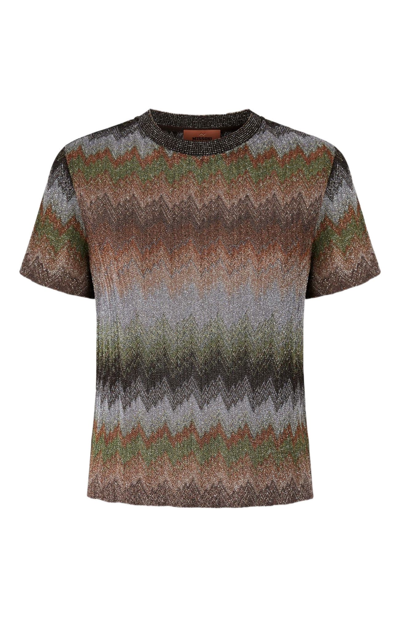 Viscose Lame Crew-neck T-shirt With Snake Motif - image 2