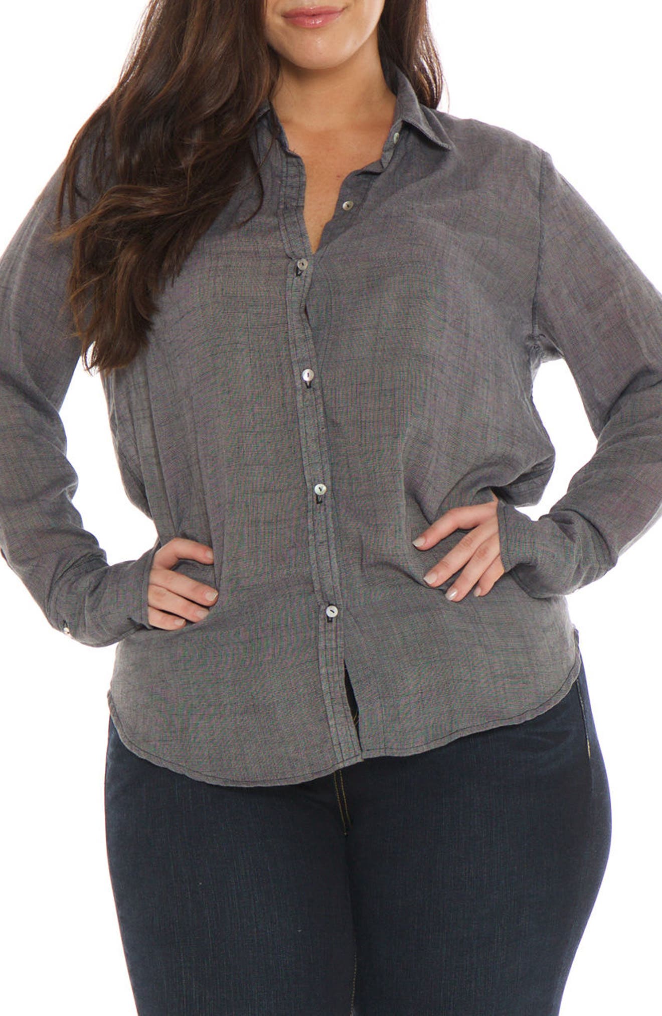 SLINK Jeans Collared Long Sleeve Shirt