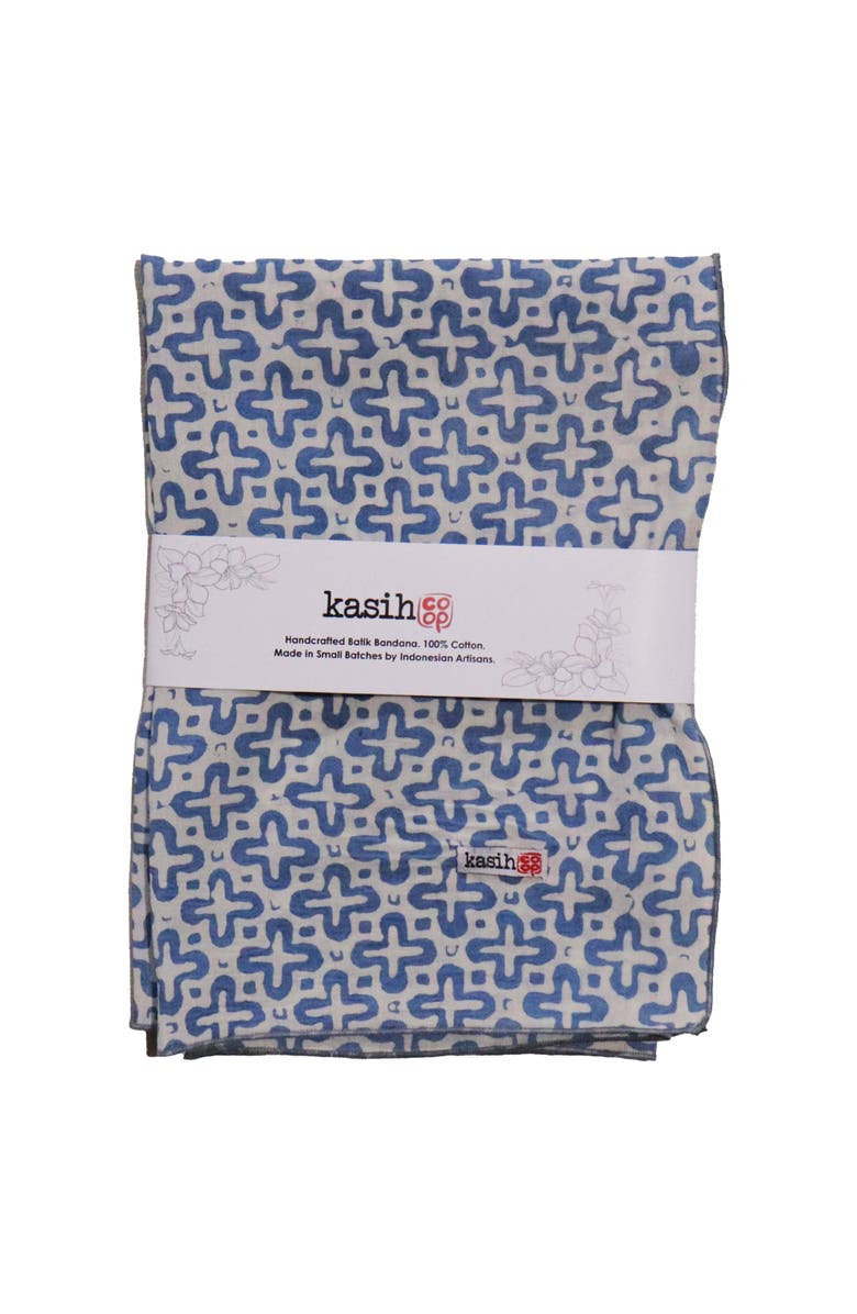 Kasih Coop Botanically Dyed Batik Bandana, Alternate, color, Blue