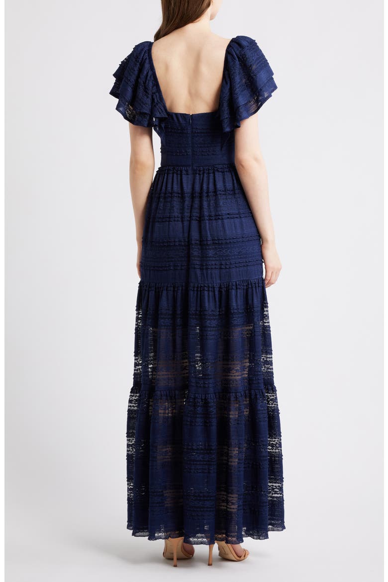 Stretch Lace Gown, Alternate, color, NAVY