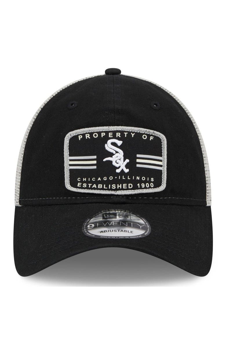 New Era Men's New Era Black Chicago White Sox Property Trucker 9TWENTY Snapback Hat, Alternate, color, Black