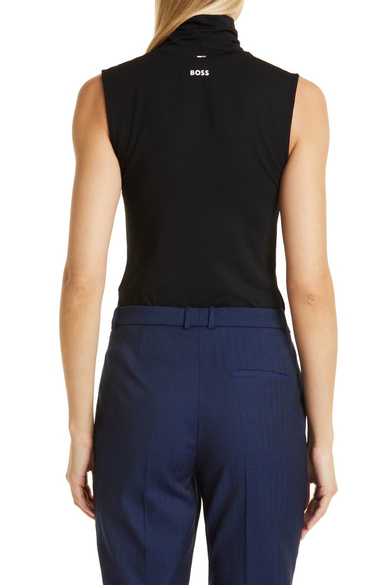 Enani Sleeveless Turtleneck Top, Alternate, color, BLACK