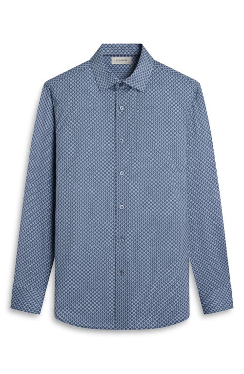Bugatchi Jules Ooohcotton® Geo Print Button-up Shirt In Blue