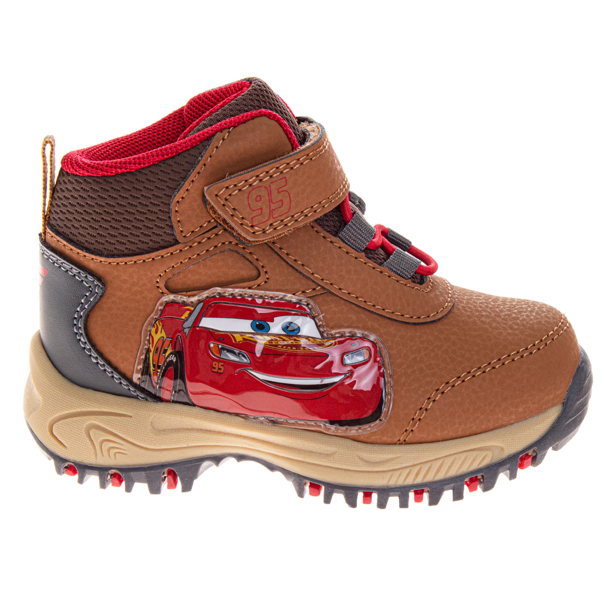 Pixar Cars Lightning McQueen Boys' Casual Boots - Stylish, Comfortable, and Fun Footwear, Alternate, color, Tan
