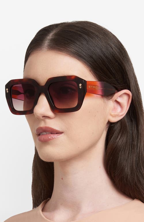 Etro 52mm Gradient Rectangular Sunglasses In Brown