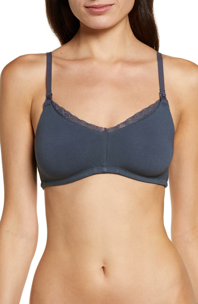 Natori Bliss Wireless Pima Cotton Nursing Bra, Main, color, Ash Navy