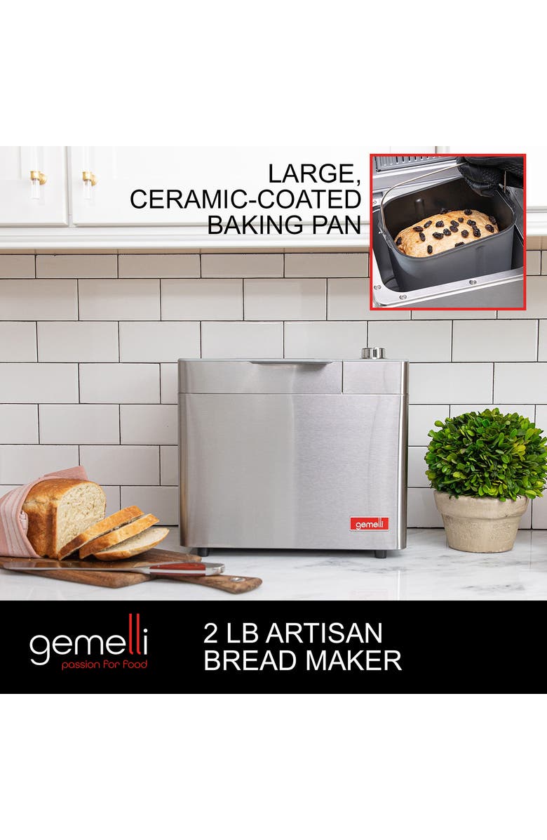 Gemelli Home 2LB Artisan Bread Maker, Alternate, color, Silver