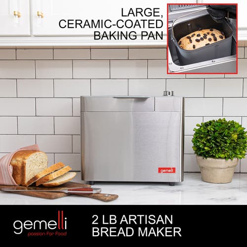 Gemelli Home 2lb Artisan Bread Maker In Silver