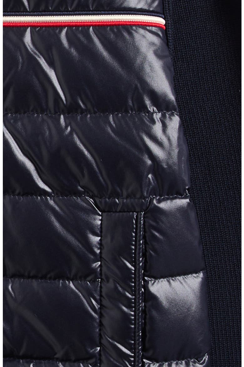 Kids' Wool Knit & Quilted Down Cardigan, Alternate, color, NAVY