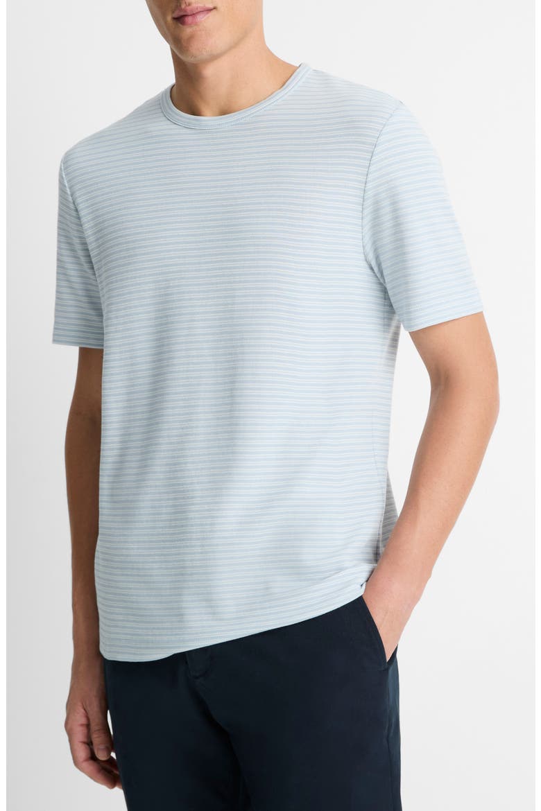 Stripe Pima Cotton Piqué T-Shirt, Alternate, color, PLAYA BLUE/ NATURAL