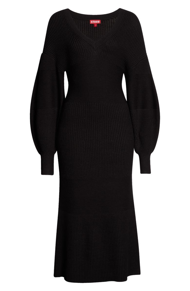 STAUD Carnation Long Sleeve Midi Sweater Dress, Alternate, color, 