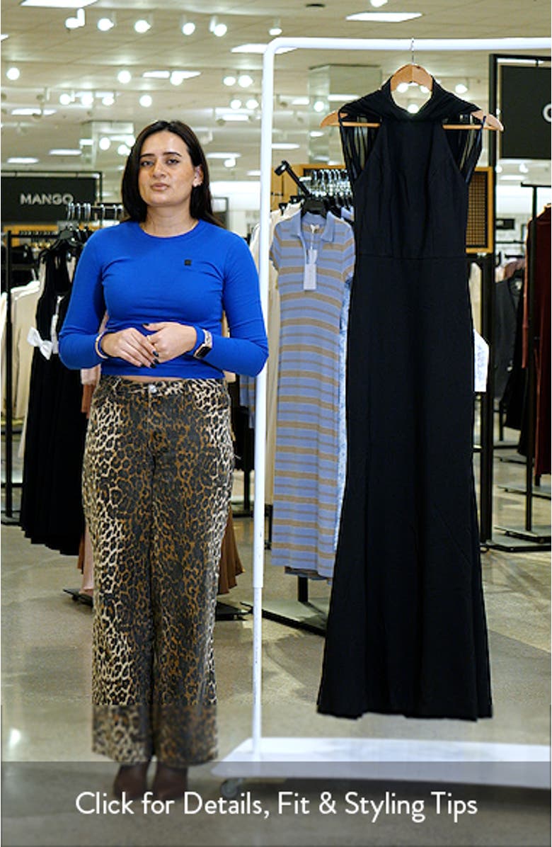 Aviva High Neck Open Back Evening Gown, sales video thumbnail