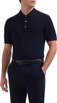 Bugatchi Checkerboard Stitch Polo Sweater