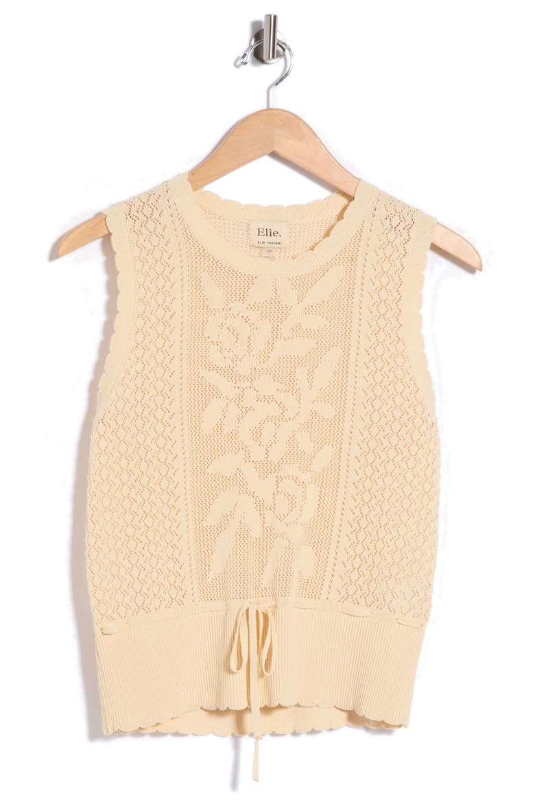 Pointelle Stitch Sweater Tank, Main, color, VANILLA