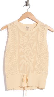 ELIE ELIE TAHARI Pointelle Stitch Sweater Tank