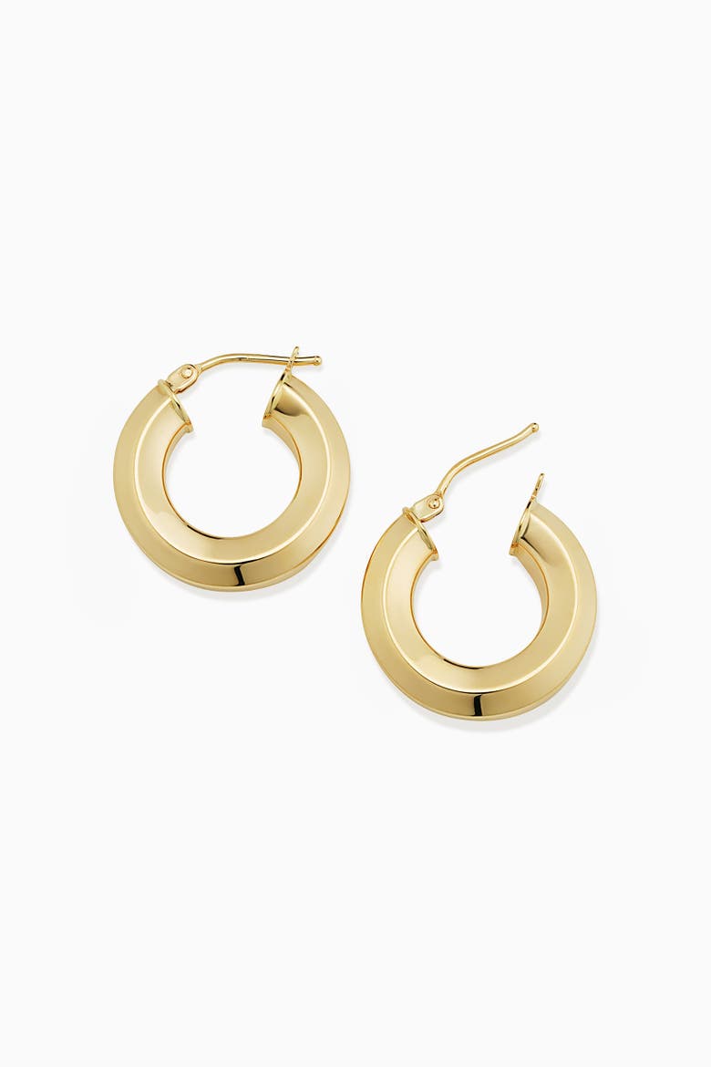 14K Gold Clean Cut Hoops Earrings, Alternate, color, Yellow Gold - 16mm