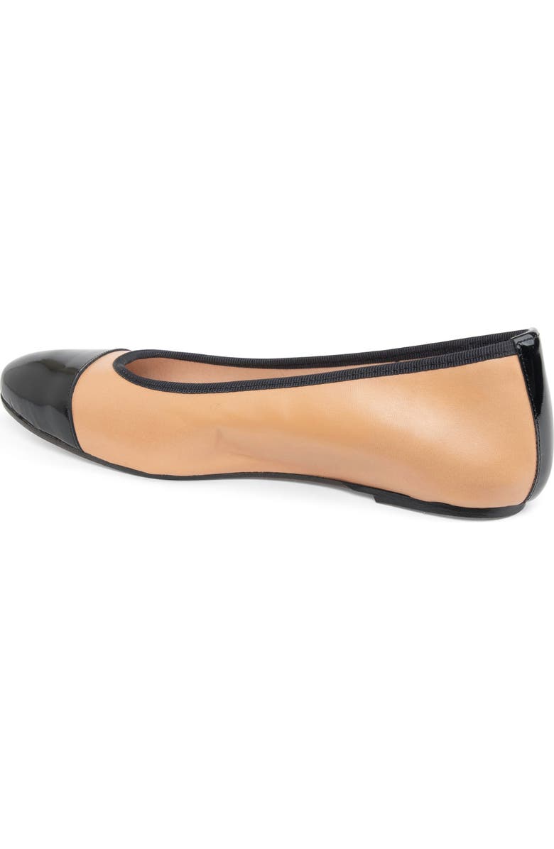 patricia green Adele Cap Toe Wedge Pump, Alternate, color, Beige/ Black Patent