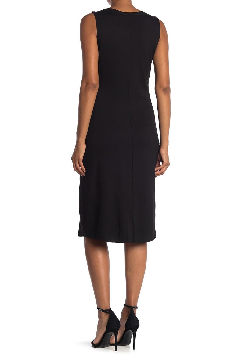 Sleeveless Ponte Knit Midi Dress, Alternate, color, BLACK