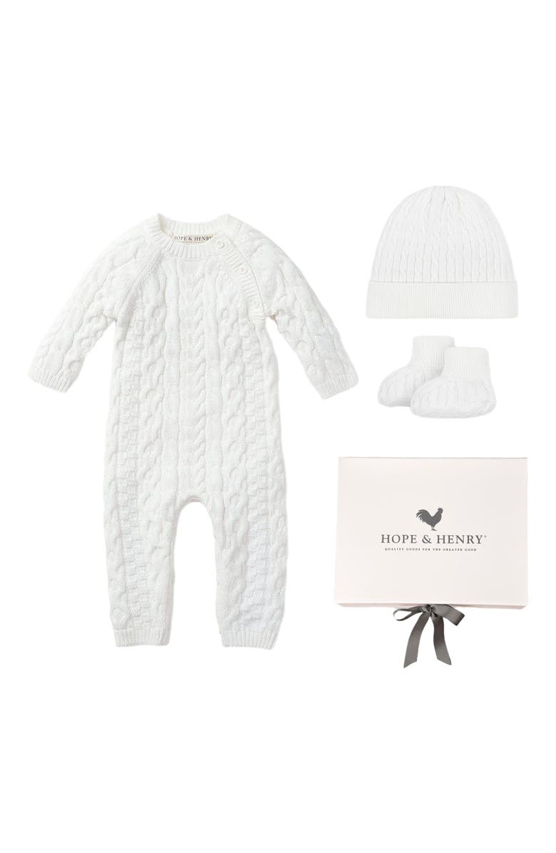 Hope & Henry Baby Organic 4 Piece Gift Set with Box, Infant, Main, color, 