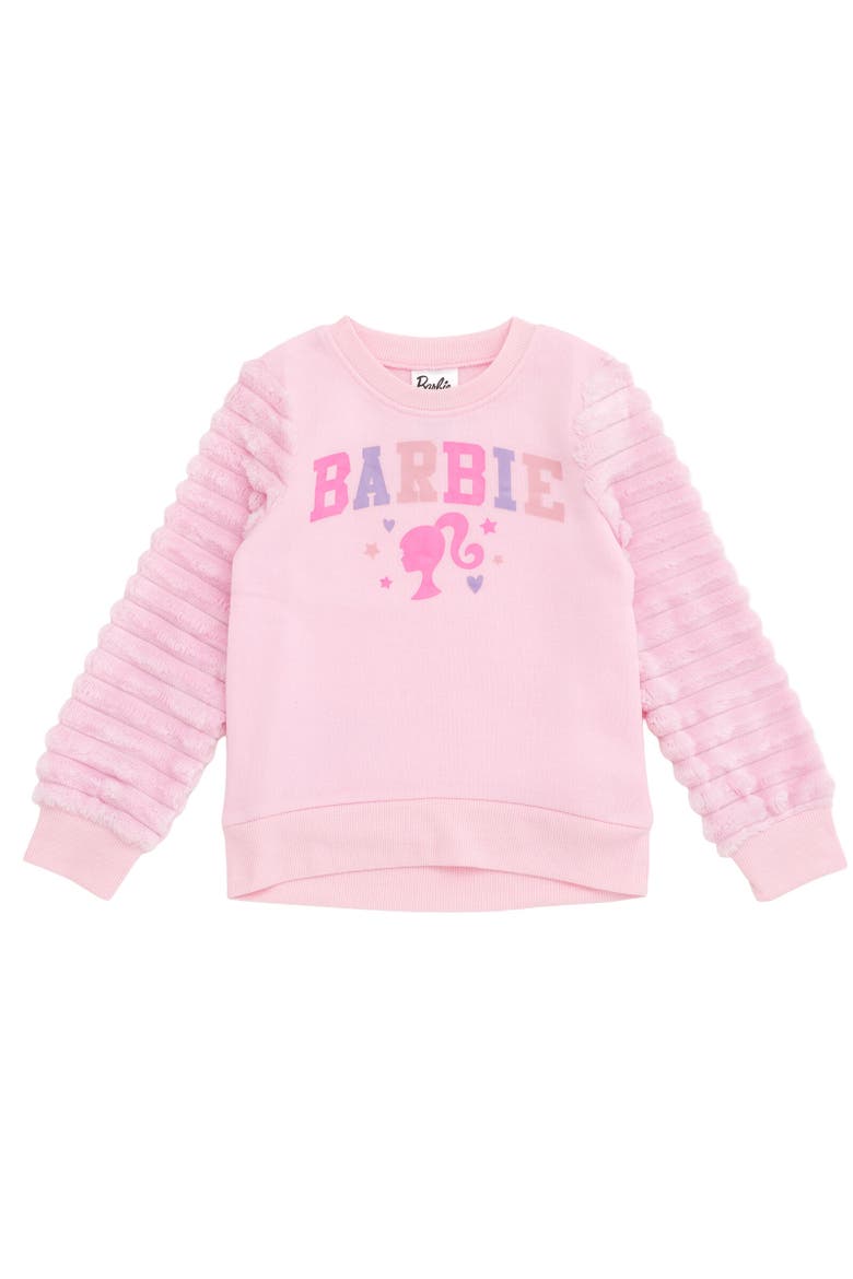 Faux Fur Pullover Sweatshirt, Main, color, Pastel Pink