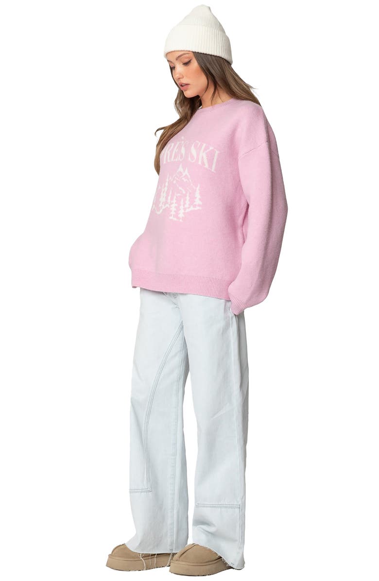 EDIKTED Après Ski Oversize Sweater, Alternate, color, Pink