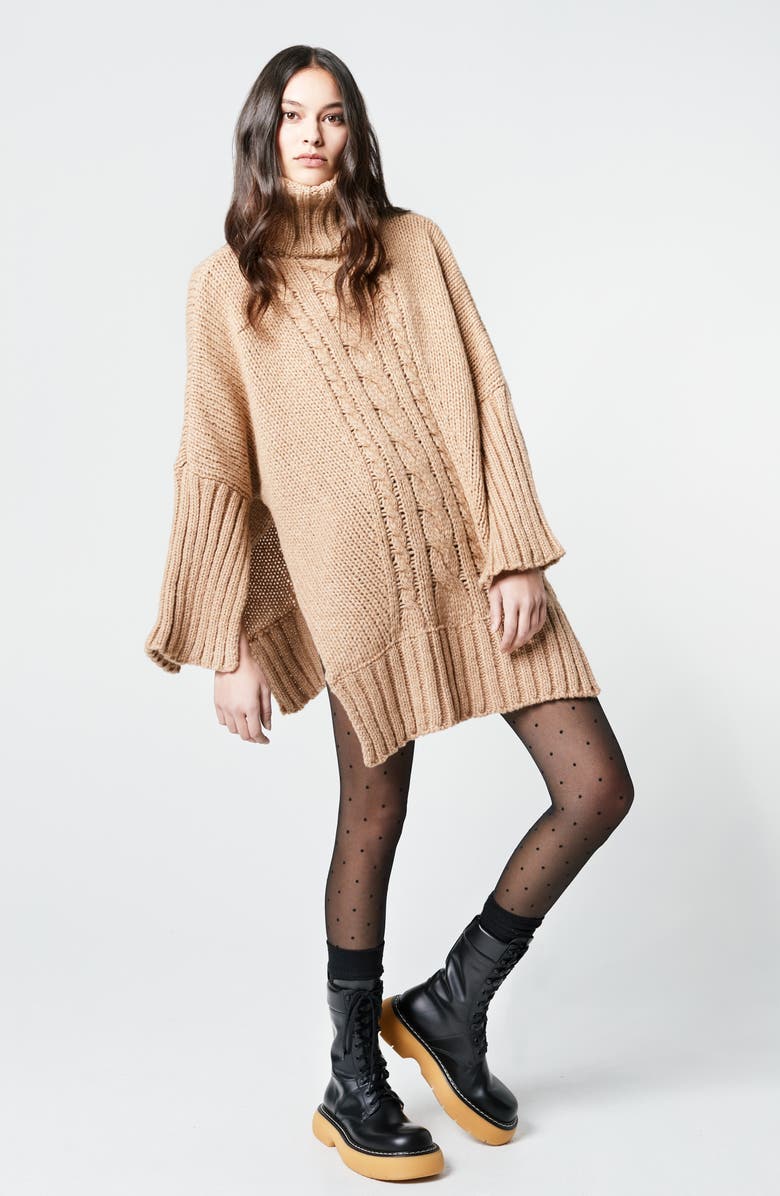 Smythe Turtleneck Wool & Camel Hair Blend Blanket Sweater, Alternate, color, 