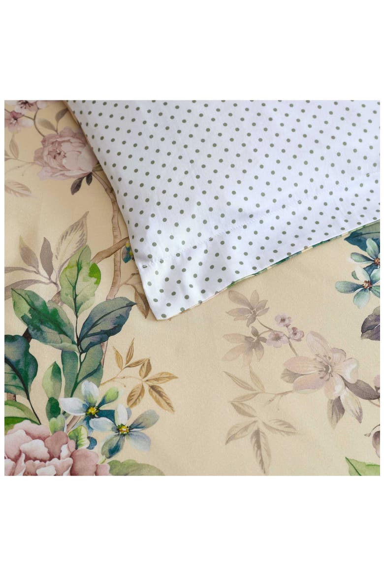 Songbird Cotton Sateen Comforter Set, Alternate, color, YELLOW/ PINK