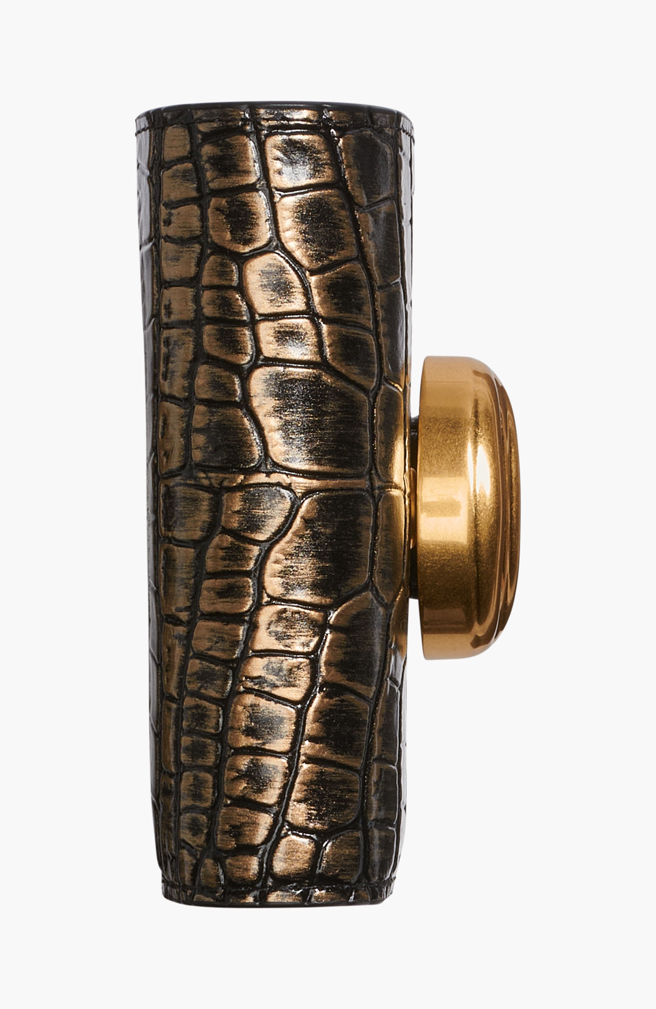 Donna Karan New York Valley Stream Metallic Croco Small Wallet, Alternate, color, Black/Gold