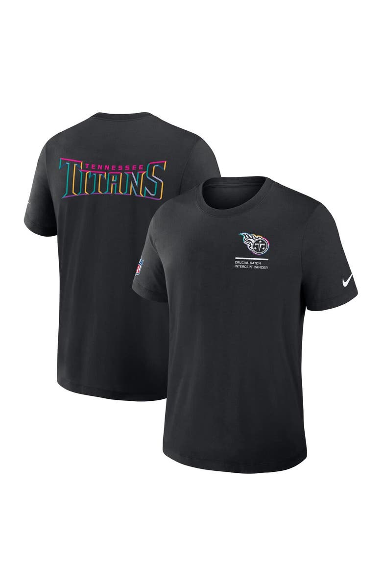 Nike Men's Nike Black Tennessee Titans 2025 NFL Crucial Catch Tri-Blend Dri-FIT T-Shirt, Alternate, color, Black