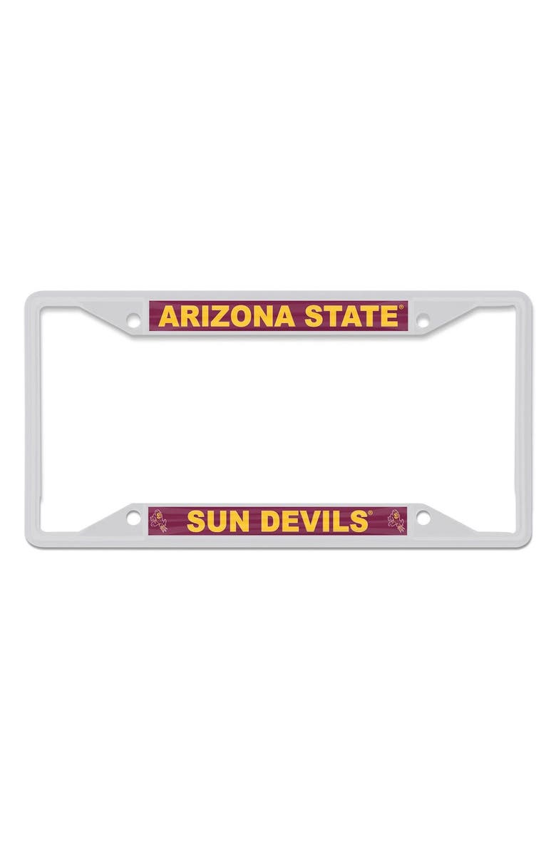 WINCRAFT Arizona State Sun Devils Chrome Colored License Plate Frame, Main, color, White