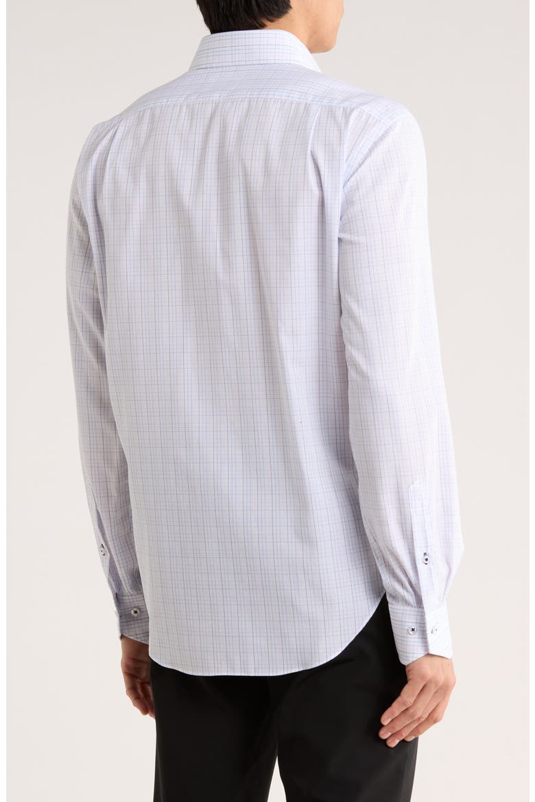 Trim Fit Check Cotton Dress Shirt, Alternate, color, WHITE/ BLUE/ PINK