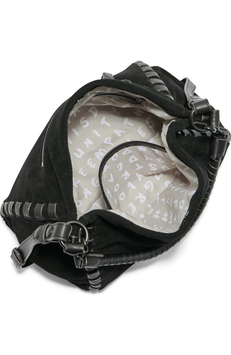 AIMEE Zen Leather Hobo, Alternate, color, Black Suede