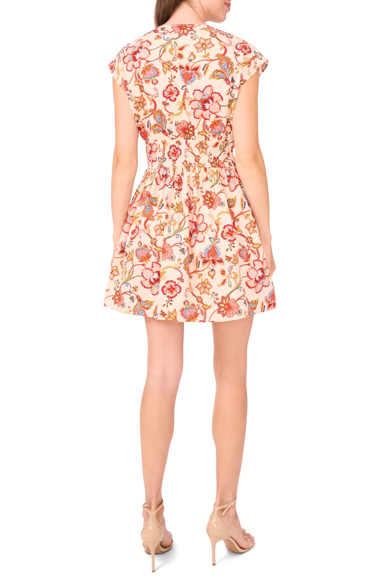 Cap Sleeve Minidress, Alternate, color, IVORY/POPPY RED