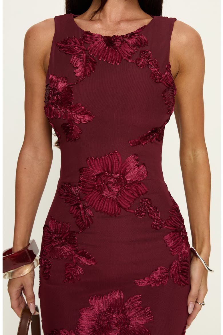 Fionna Floral Sleeveless Maxi Dress, Alternate, color, BURGUNDY