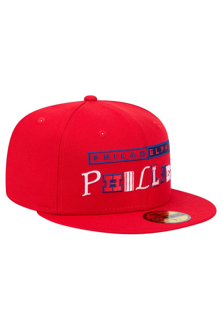 Men's New Era Red Philadelphia Phillies Ransom 59FIFTY Fitted Hat, Alternate, color, Red