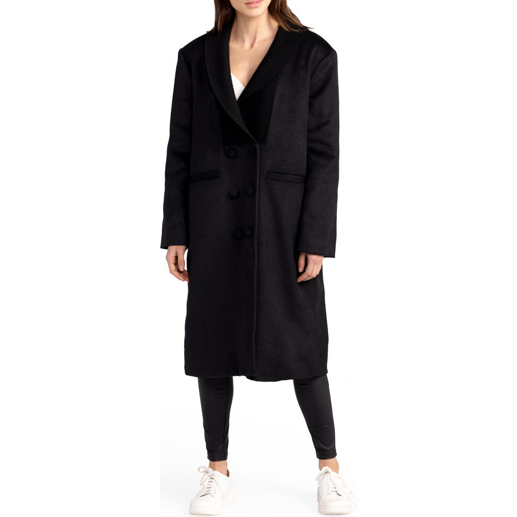 Belle & Bloom After Party Quilt Lined Wool Blend Coat In Black