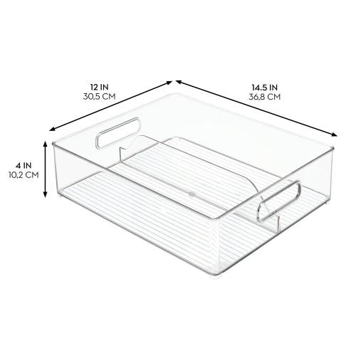 Linus Divided Pantry Bin With Handles For Pantry, Refrigerator, Or Freezer