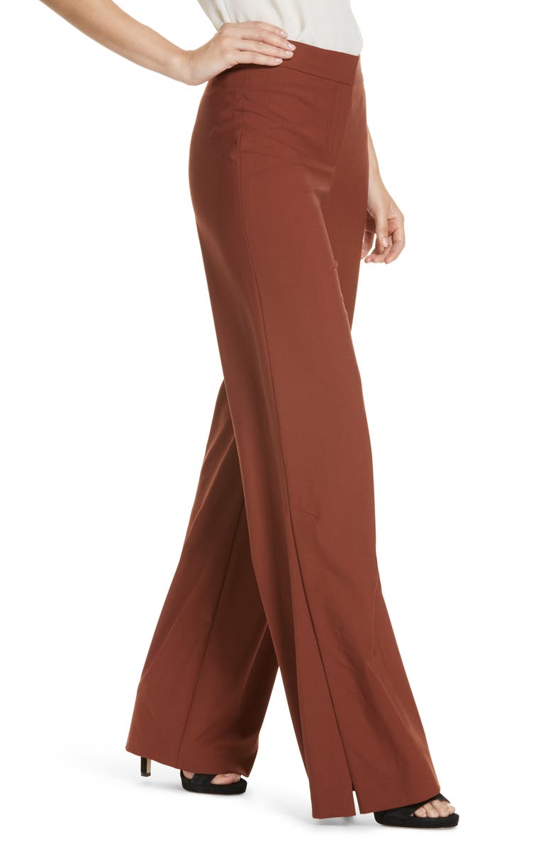 Theory Good Stretch Wool Slit Wide Leg Pants, Alternate, color, 