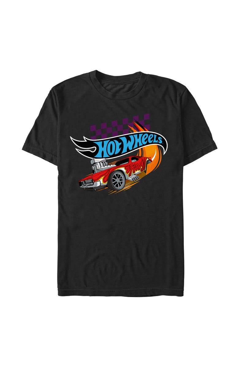 Hot Wheels Men's Hot Wheels Rodger Dodger Red Flame Graphic T-Shirt, Main, color, Black