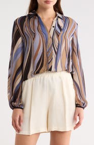 Longchamp Long Sleeve Woven Top