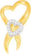 Haus of Brilliance 10K Two-Tone Gold 1/10 cttw Diamond Heart Pendant Necklace