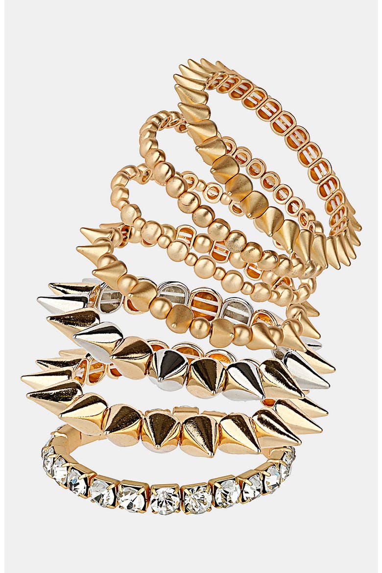 Spike Stretch Bracelets, Main, color, MIXED METAL