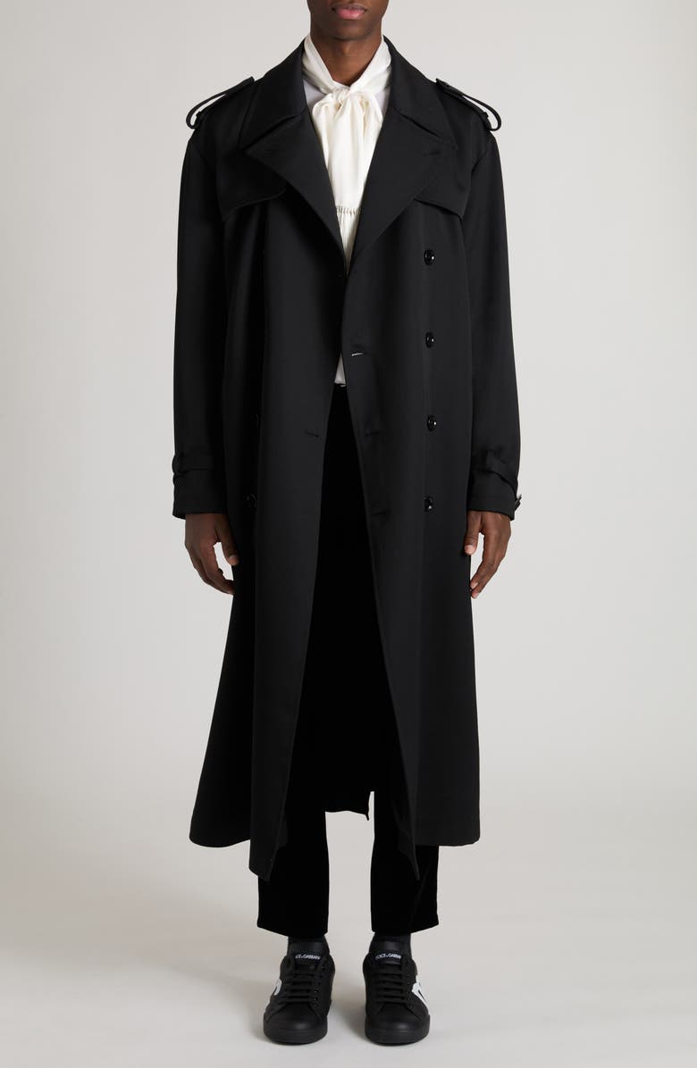 Dolce&Gabbana Oversize Gabardine Trench Coat, Main, color,