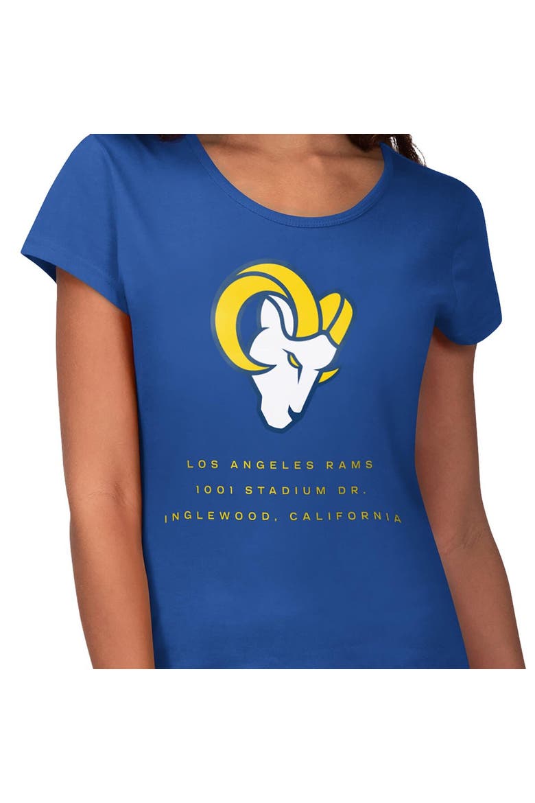 Women's G-III 4Her by Carl Banks Royal Los Angeles Rams Endzone T-Shirt, Alternate, color, Royal