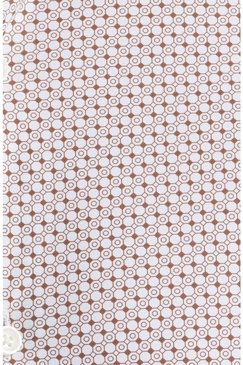 Hank Kent Slim Fit Grid Performance Twill Dress Shirt, Alternate, color, MEDIUM BROWN