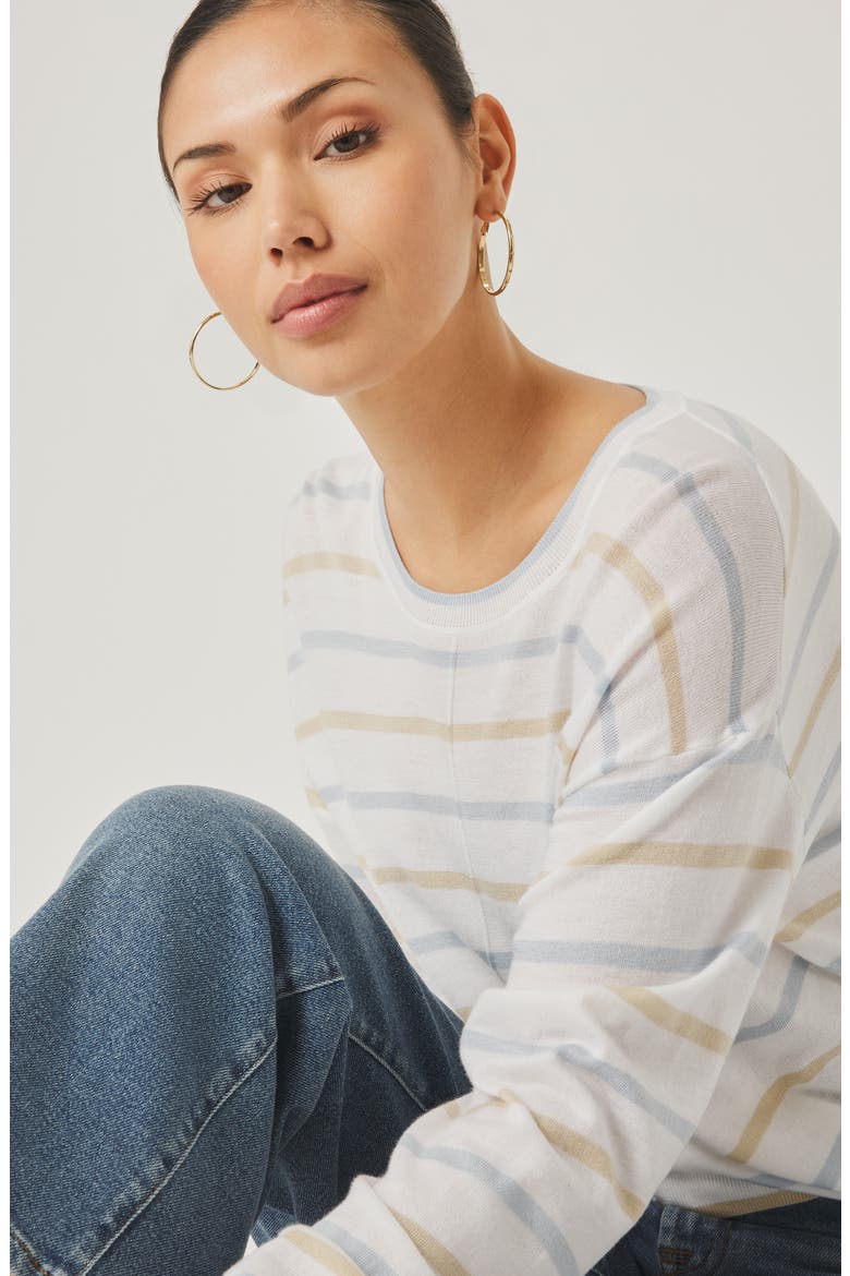 Finn Stripe Sweater, Alternate, color, WHITE/ MULTI