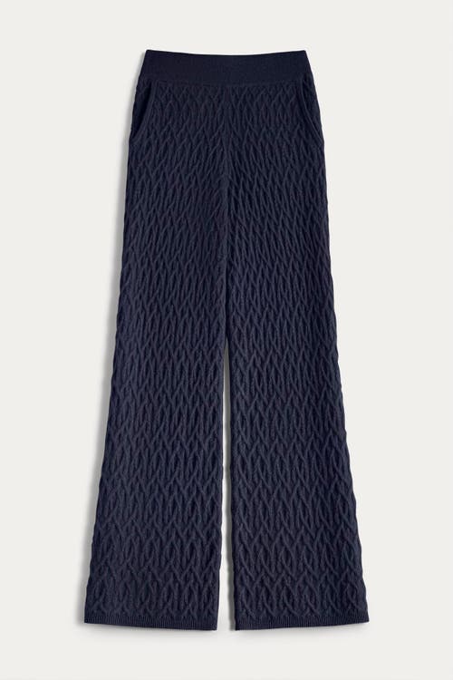 Naked Cashmere Cableknit Wide Leg Pant In Blue