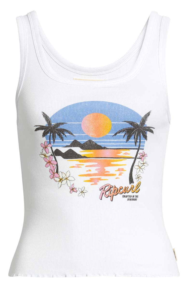 Rip Curl Hotel Malibu Graphic Tank, Alternate, color, Optical White